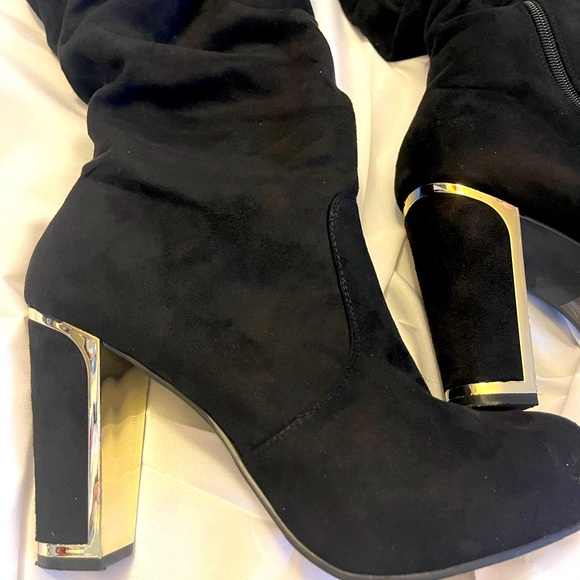 Torrid Black Boot with Gold Detail - Picture 3 of 4